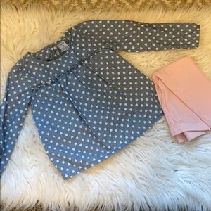 NWOT Carter’s denim pink heart set 2T